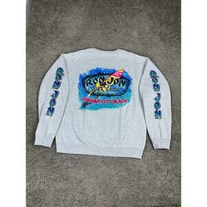 Ron Jon Surf Shop Sweatshirt Mens L Panama City Beach Surfer Print Crewneck